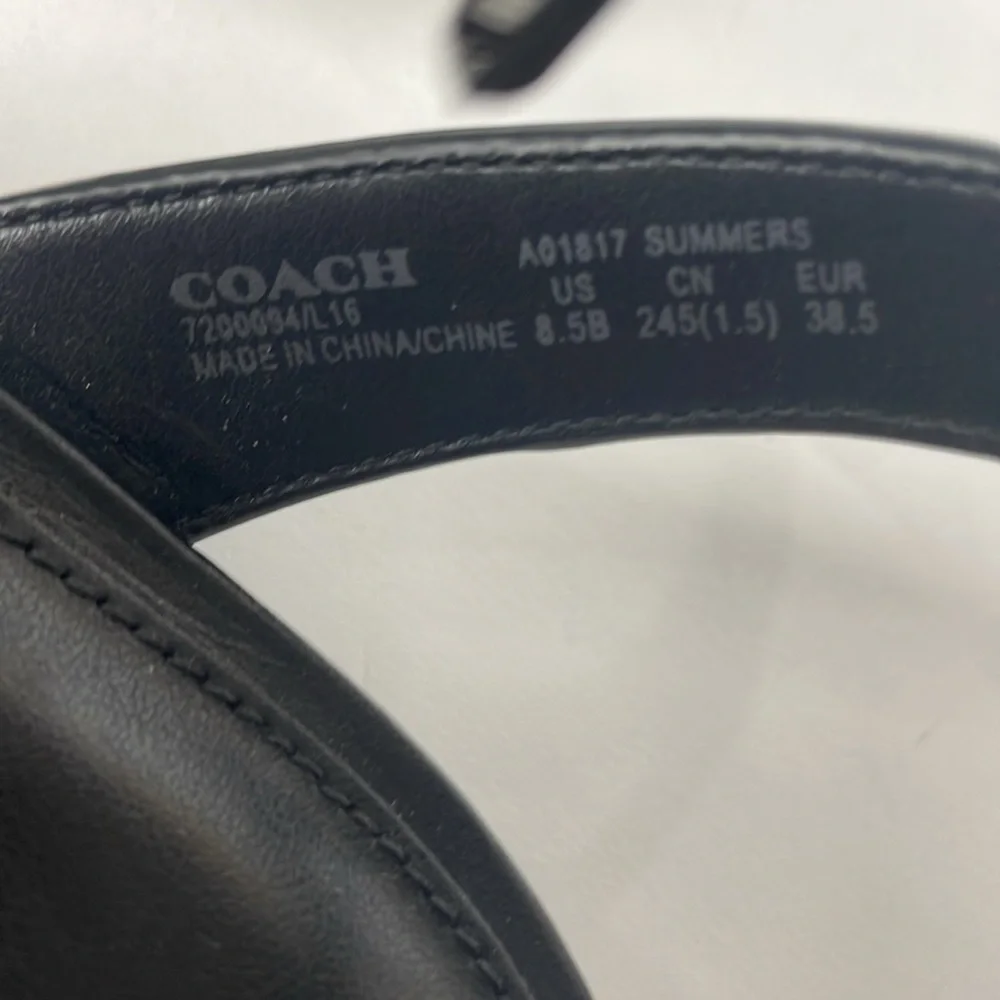 Coach Summers Black Leather Sandals 8.5 - Picture 5 of 7